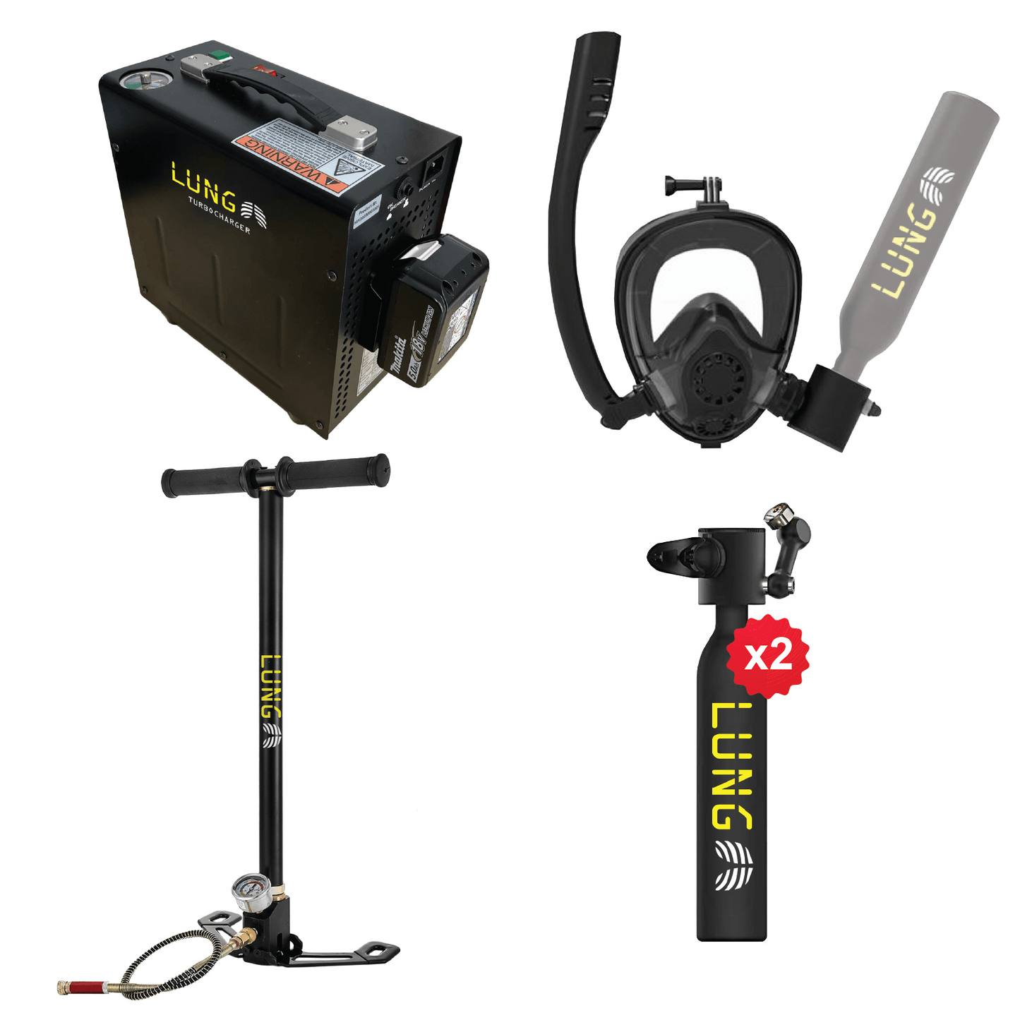 T-500 + Hand Pump + Turbocharger + Sub-Mask